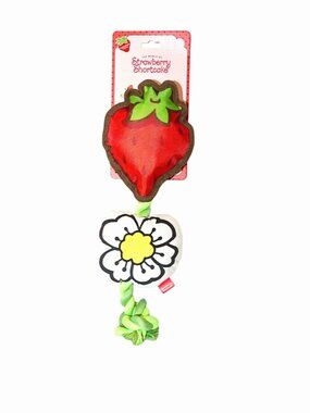 Strawberry Shortcake Squeaker Crinkle Rope Dog Pet Plush Toy 15" NEW